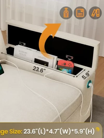 Modern Sofas Couches for Living Room, Comfy Couch with Extra Deep Seats, Oversized Loveseat Sofa with Storage
