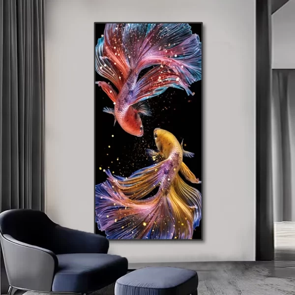 1pc Abstract Koi Canvas Painting Wall - Image 2