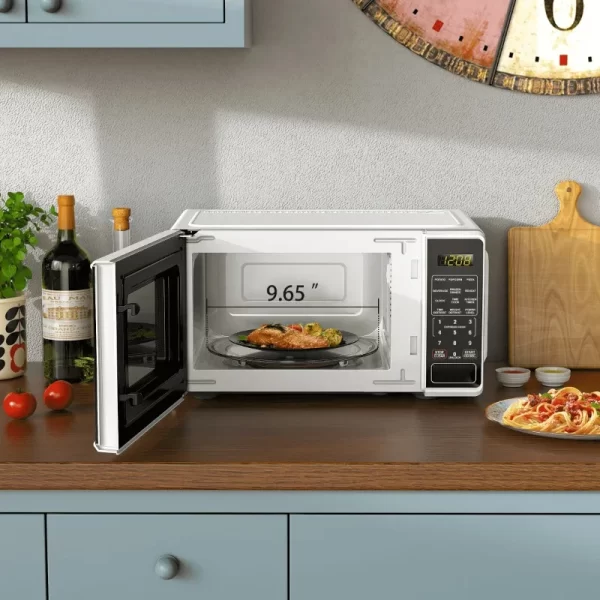 Mainstays 0.7 Cu ft Countertop Microwave Oven, 700 Watts, White - Image 2