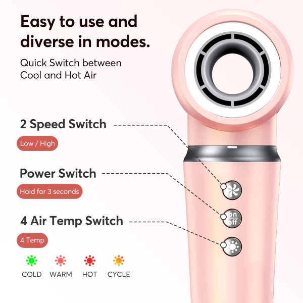 Bopcal 5 In 1 Hair Dryer Hot Air Comb Electric Hair Curling Iron 1200W - Image 6