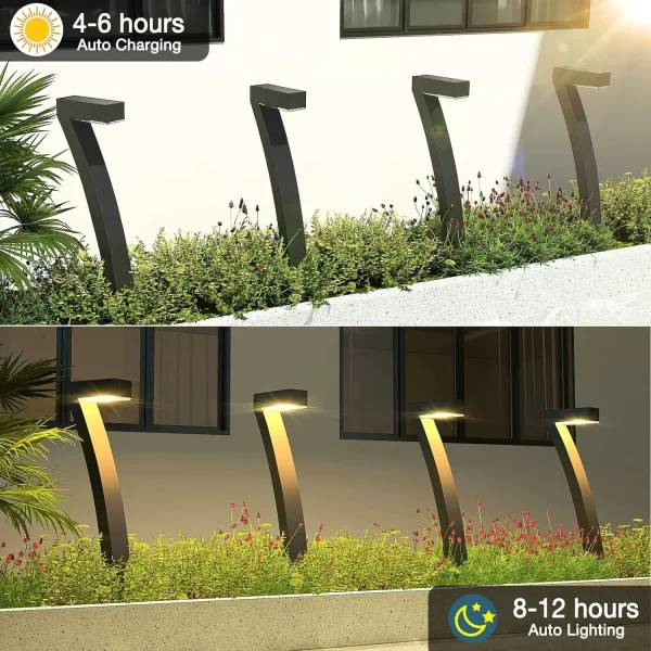 6Pack Bright Solar Outdoor Pathway, 12 Hours Solar Garden Lights - Image 2