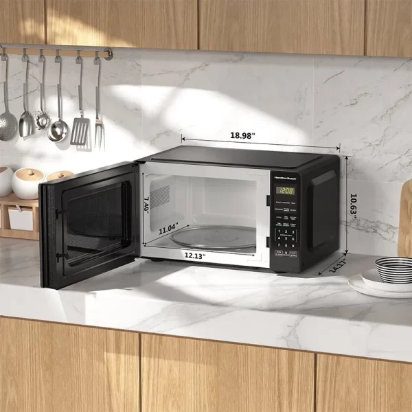 900W Stainless Steel Countertop Microwave Oven 0.9 Cu ft Touch Control 6 Auto Cook Menus Child Safety Lock Timer Defrost - Image 3