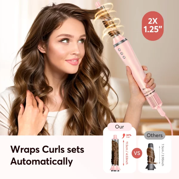 Bopcal 5 In 1 Hair Dryer Hot Air Comb Electric Hair Curling Iron 1200W - Image 5