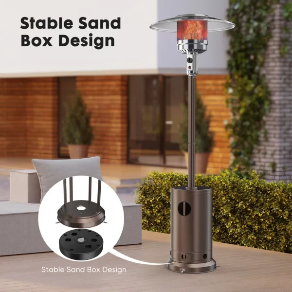 Propane Patio Heater with Tabletop, Double-Layer Stainless Steel Burner and Safety Protection System, Outdoor Patio - Image 3