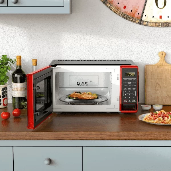 Compact 0.7 Cu ft Countertop Microwave Oven 700 Watts LED Display Kitchen - Image 3
