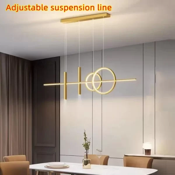 Modern Dining Room LED Pendant Light with Remote Control Dimmable Dining Table Hanging Lamp 90-260v - Image 6