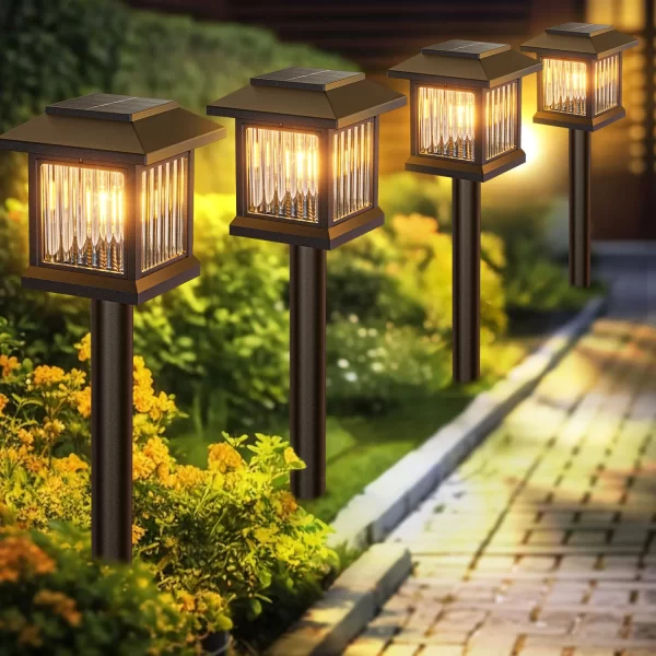 2/6-Pack Solar Auto On/Off Solar Garden &  Outdoor Lights