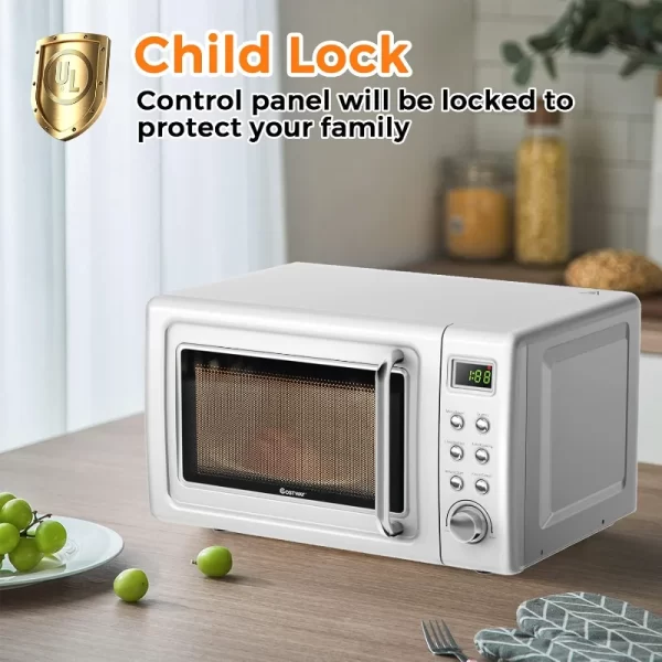 MAT EXPERT 0.7 Cu.ft Compact Microwave Oven, Digital Timing & Child Lock, Small Microwave, Delayed Start Function, 700W (White) - Image 4