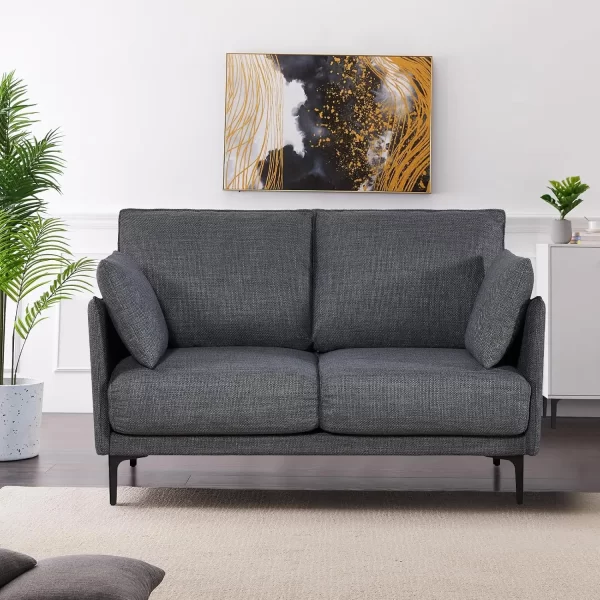 67” Leather Futon Sofa Bed Convertible Small Upholstered Couch - Image 11