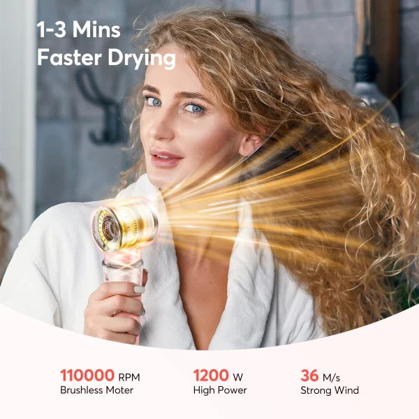 Bopcal 5 In 1 Hair Dryer Hot Air Comb Electric Hair Curling Iron 1200W - Image 2