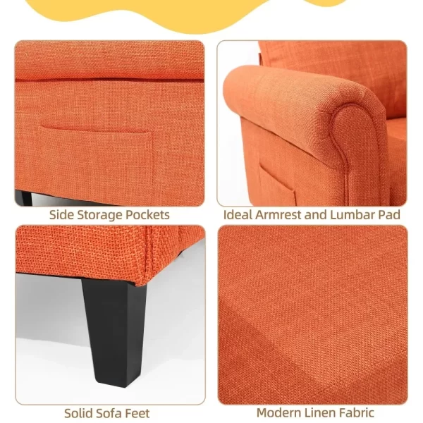 Modular 60 Inch Loveseat Sectional Couches for Living and Dining Room - Image 6