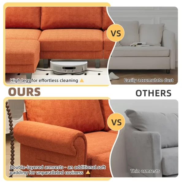 Modular 60 Inch Loveseat Sectional Couches for Living and Dining Room - Image 5