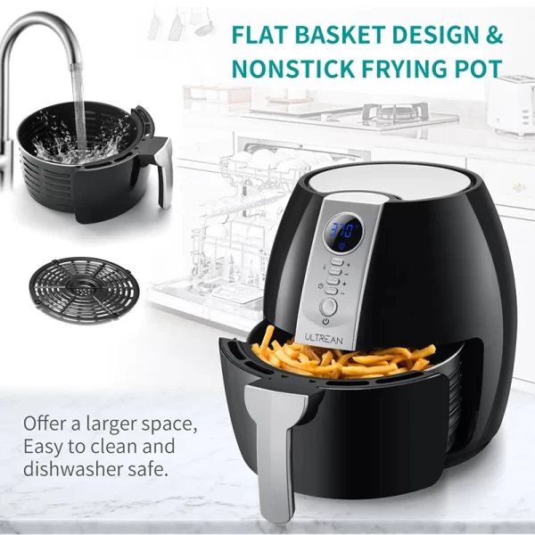 ULTREAN 4L 360°Baking Convection Oven Deep Fryer with Touch Control - Image 5