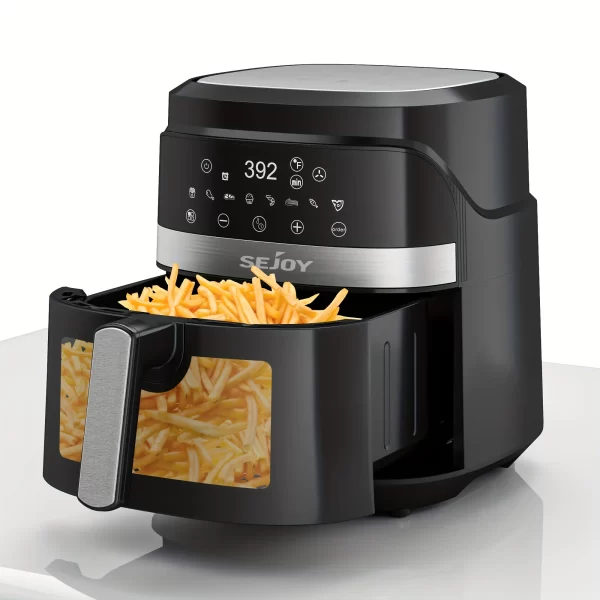 Sejoy 1.5L Air Fryer Without Oil 1500W Smart Touch Screen Electric Oven with Timer 8 Preset Menus for Family Cooking - Image 5