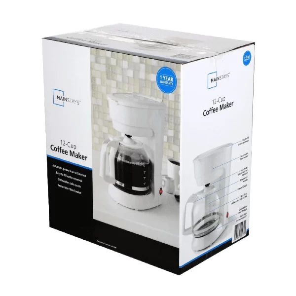 12 Cup Coffee Maker 1.8L Plastic Glass Auto Keep Warm Indicator Light Dishwasher Safe - Image 4
