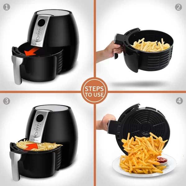ULTREAN 4L 360°Baking Convection Oven Deep Fryer with Touch Control - Image 4