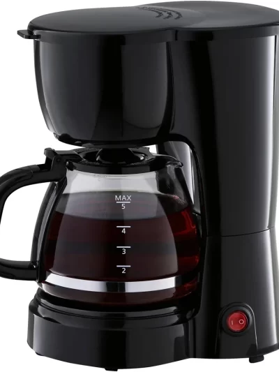 5-Cup Drip Coffee Maker Automatic Shut-Off Easy Operation Water Level Indicator Removable Filter