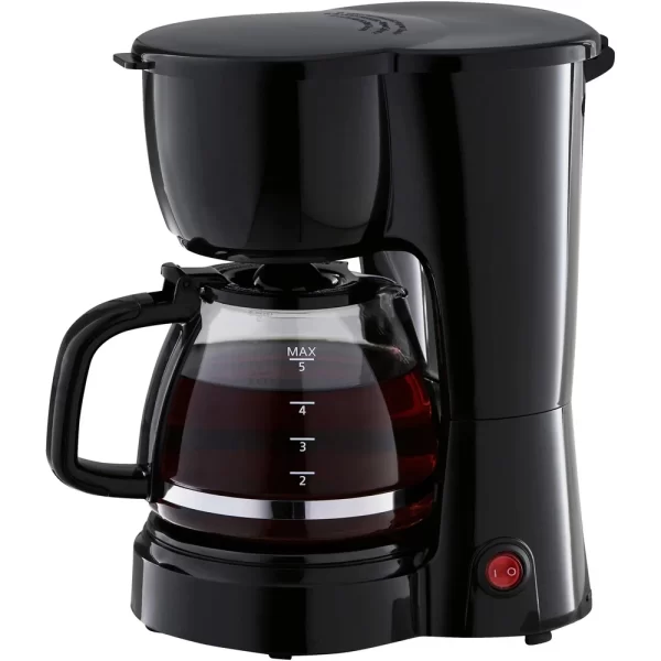 5-Cup Drip Coffee Maker Automatic Shut-Off Easy Operation Water Level Indicator Removable Filter